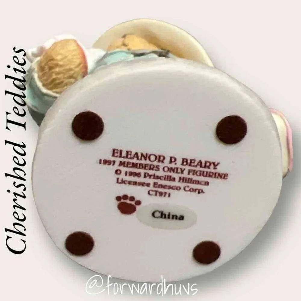 Bundle Sale 3 for $15 | Cherished Teddies Club Figurine “Eleanor P. Beary” #CT97